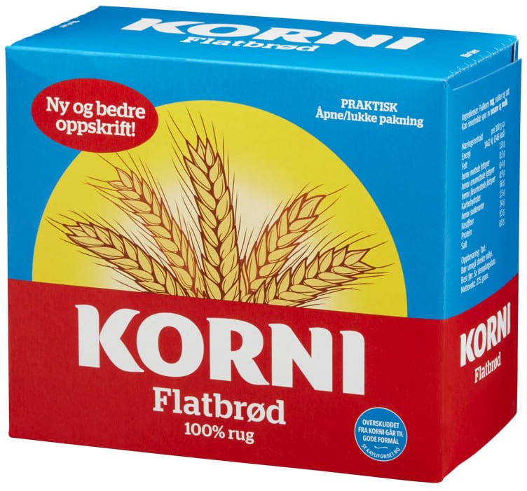 Flatbrød 275g Korni - NorwegianStore24