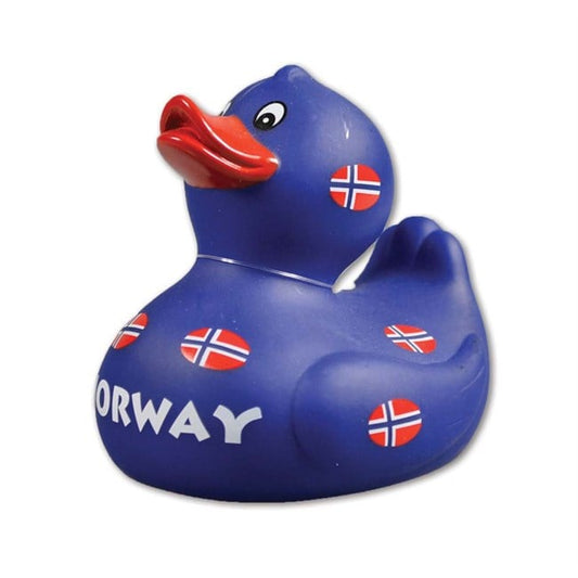 Rubber duck, Blue w/many flags