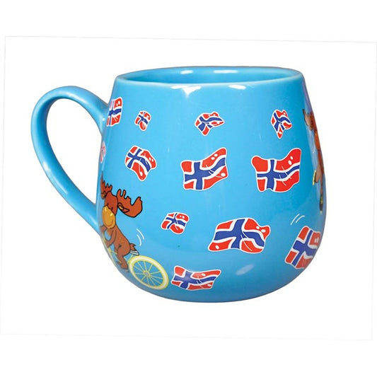 Children's mug, Sports moose, Blue