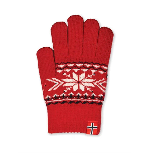 Children's gloves, snowflake, red