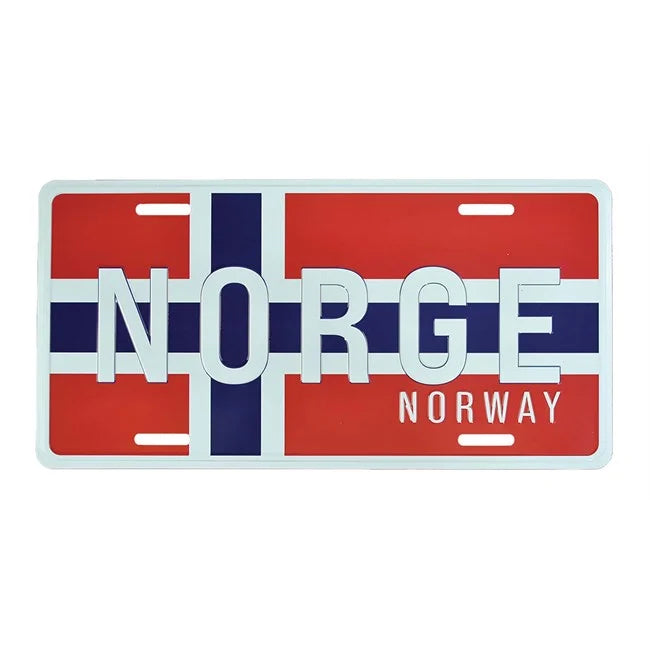 Bilskilt, Norge flagg, preget