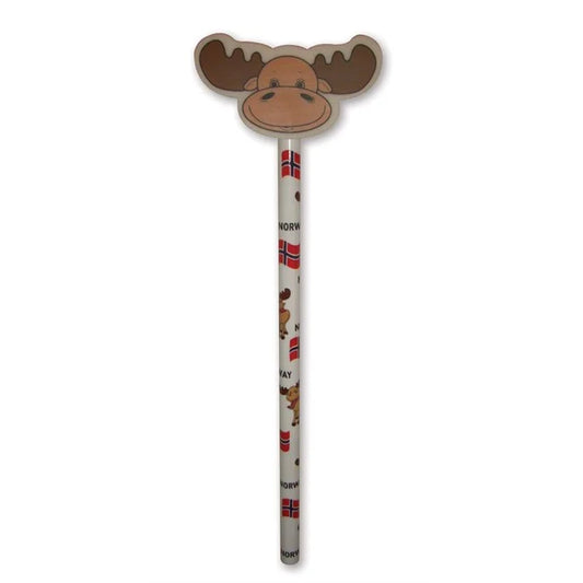 Pencil with eraser, moose motif