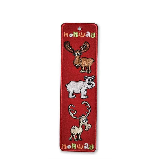 Fabric bookmark, Norwegian animals