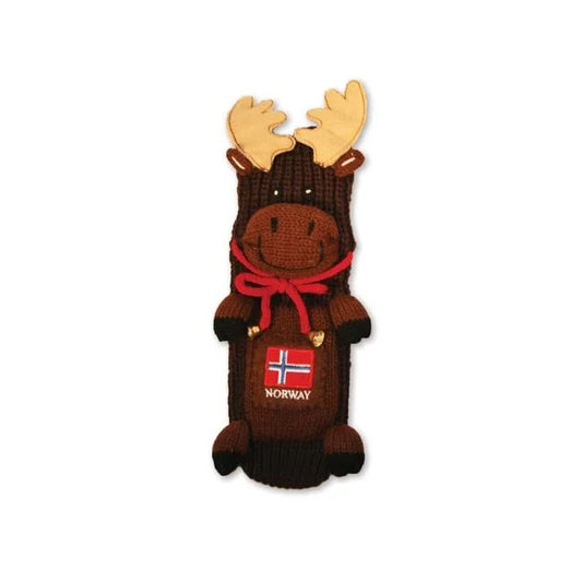 Elg figur sokk med norsk flagg, 7,5 - 11