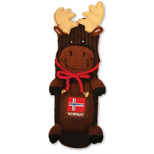 Elg figur sokk med norsk flagg, 12 - 3,5Y