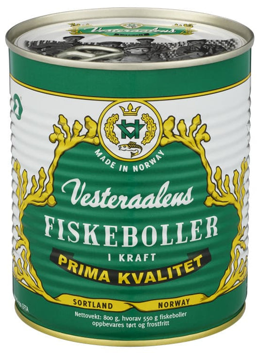 Fiskeboller i Kraft 800g Vesterålens - NorwegianStore24