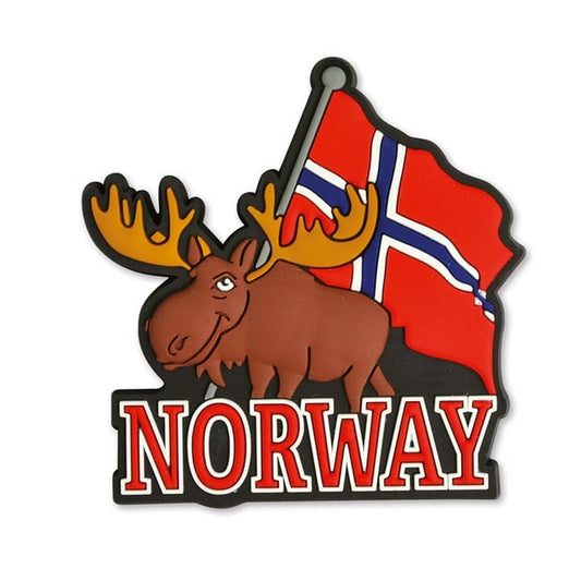 Rubber magnet, Norway Flag/Moose