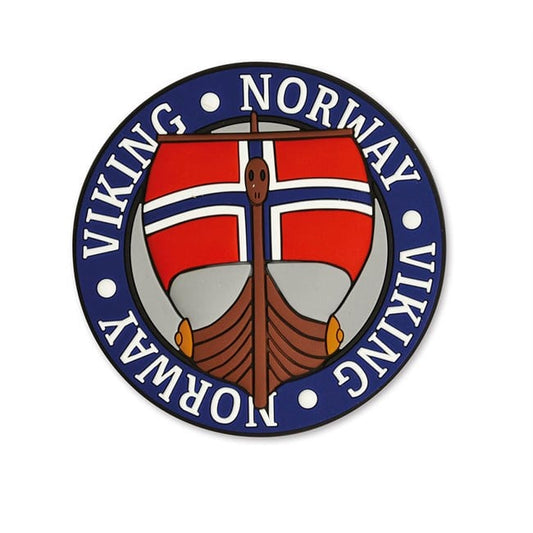 Rubber magnet, Round w/Viking ship