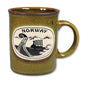 Ceramic mug Viking ship, Green