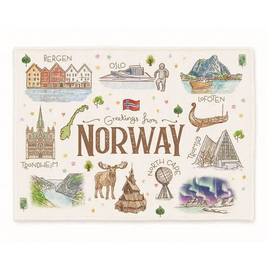 Kitchen towel, Aquarelle, Norway