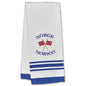 Kjøkkenhåndkle, hvitt m/brodert flagg