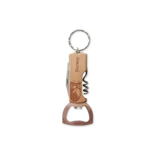 Wooden pocket knife with opener