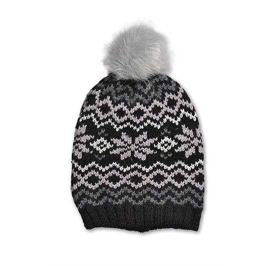 Lue med Glitter, Snøkrystall, Sort