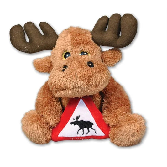 Plush elg med elg fareskilt, Stor