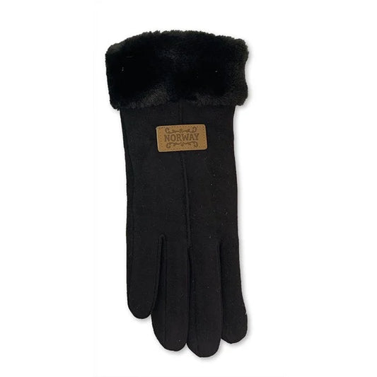 Women's suede gloves, Black