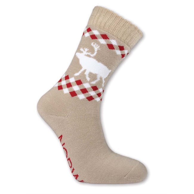 Thick socks with rib top, Reindeer beige, 5.5 - 9