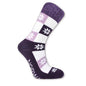 Thick socks with rib top, purple snow, 5.5 - 9