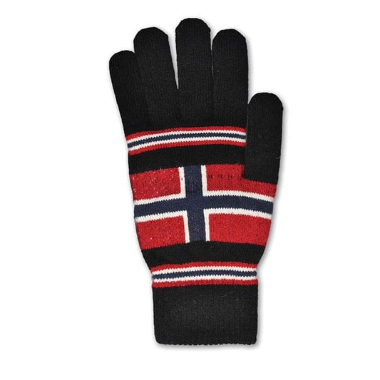 Gloves, Norwegian flag, Black