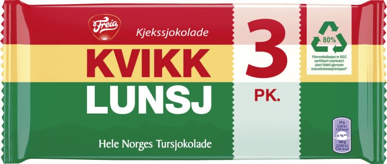 Kvikk Lunsj 3X47g Freia - NorwegianStore24