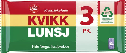 Kvikk Lunsj 3X47g Freia - NorwegianStore24